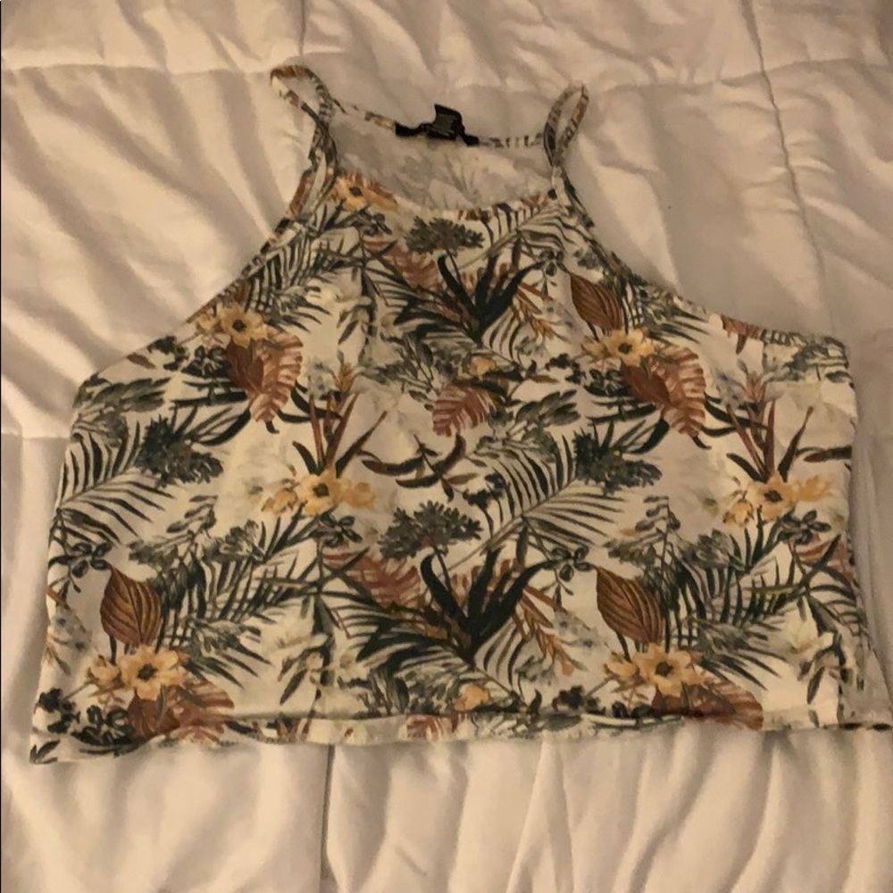 Size XL plant print Forever 21 crop top